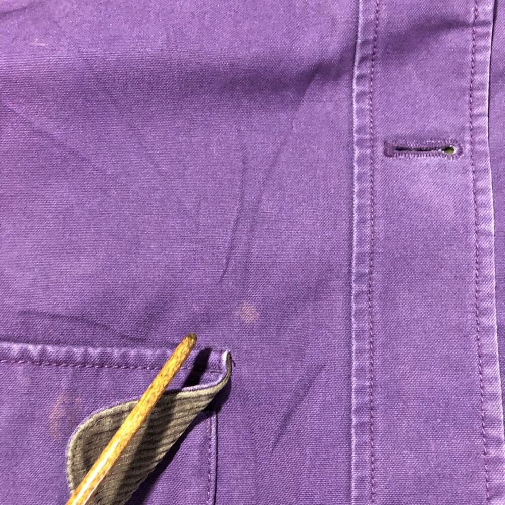 LL Bean womens plum purple quilted chore barn coat L corduroy trim 267097 lined - Picture 13 of 16